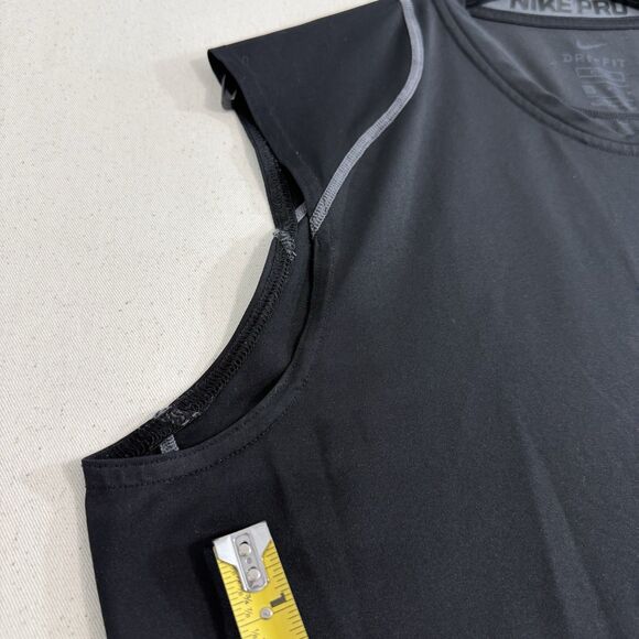 Men's Nike Dri Fit Tank Top Athletic Shirt Size Medium Black Fitted - Picture 4 of 11